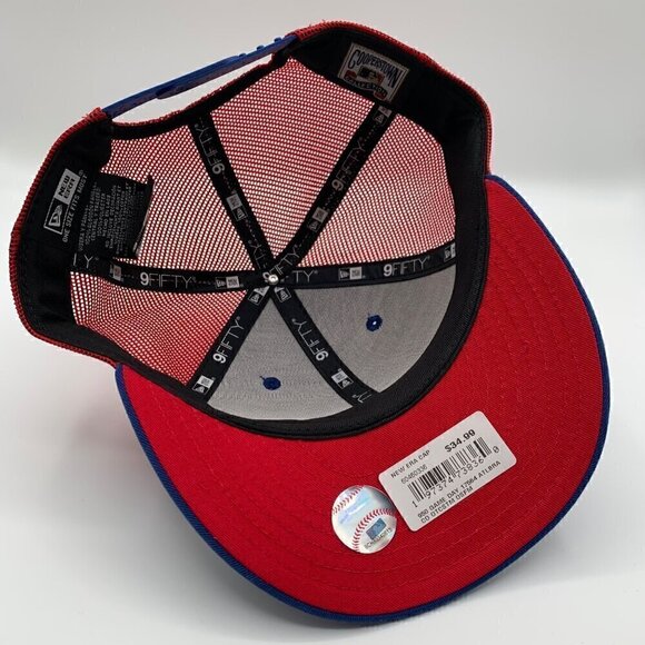 Atlanta Braves MLB Blue Red New Era Low Profile Snapback Trucker Hat New - Picture 4 of 6